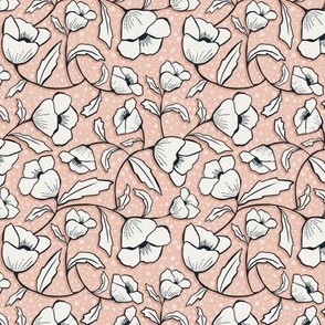 Floral Breeze - Blush Pink Ivory Small Scale