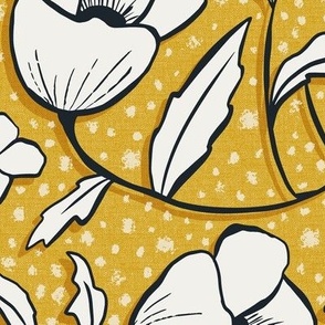 Floral Breeze - Goldenrod Yellow Ivory Large Scale