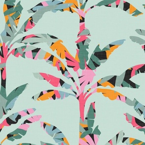 Colorful Palm Trees - Mint Green No. 2 / Extra Large