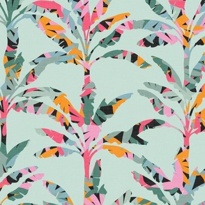 Colorful Palm Trees - Mint Green No. 2 / Large