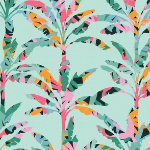 Colorful Palm Trees - Mint Green No. 3 / Large