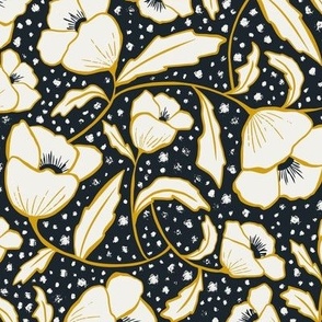 Floral Breeze - Black Gold Ivory Regular Scale