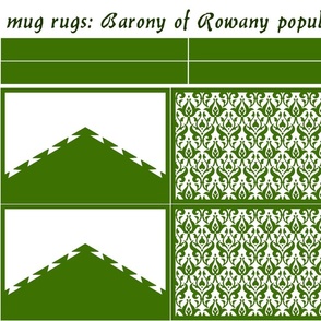 mug rugs: Barony of Rowany (SCA)