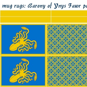 mug rugs: Barony of Ynys Fawr (SCA)