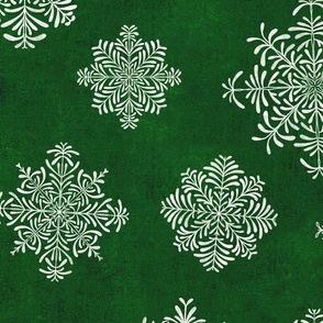 snowflakes -green (LARGE)