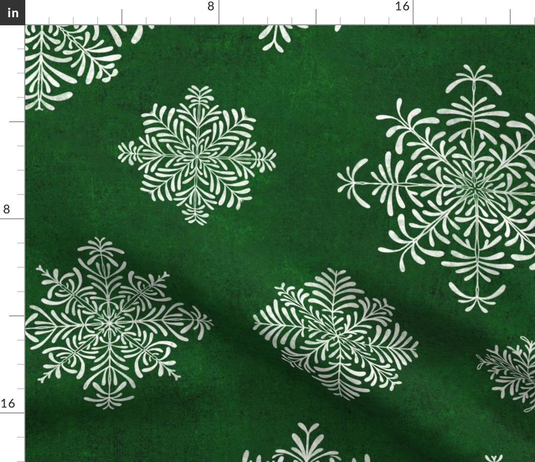 snowflakes -green (LARGE)