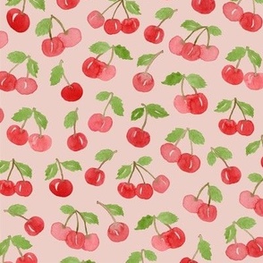Watercolour Cherries -  Blush