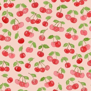 Watercolour Cherries -  Blush 02
