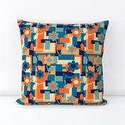 70s Floral Geometric Squares