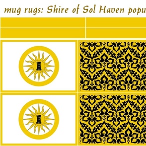 mug rugs: Shire of Sol Haven (SCA)