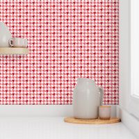 Small Houndstooth, Strawberry and White