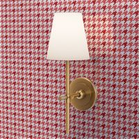 Small Houndstooth, Strawberry and White