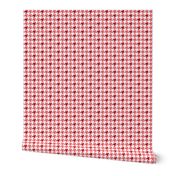 Small Houndstooth, Strawberry and White