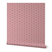 Small Houndstooth, Strawberry and White