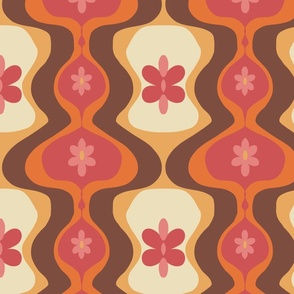 70s Floral Wave