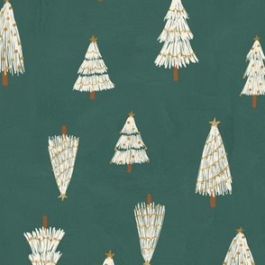 White Christmas trees on Pine Green