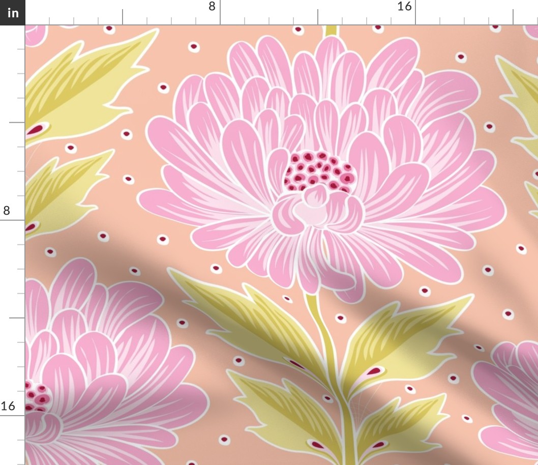 Conversational Print Statement Large Floral - pink - large-scale