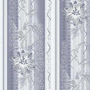 Heritage Revival - Romantic Passion Flower - Soft Blue