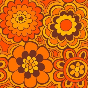 239 seventies flower orange