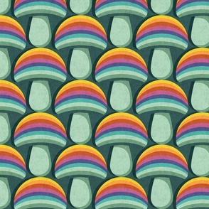 1970s shroomy rainbow trip geometric