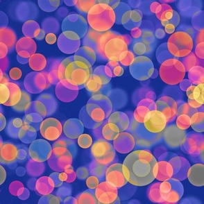 Bokeh lights multicoloured on dark blue medium