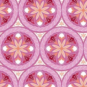 Quirky Nautical Retro Floral - mauve pink - small