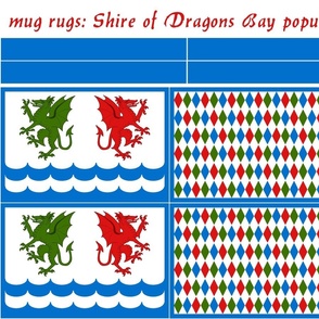 mug rugs: Shire of Dragons Bay (SCA)