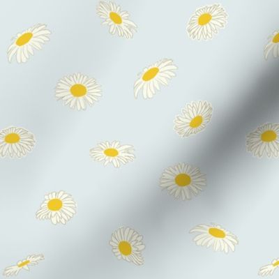 Daisies in the wind-cloudy blue
