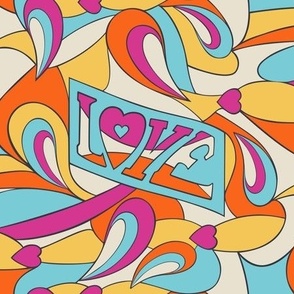 Retro Love - Groovy Bright - Large Scale 