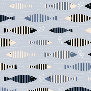 Striped Talking Fish-Blue - Large