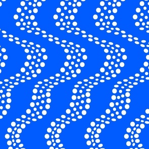 Polka Dot Waves on Cobalt Blue #005CFF