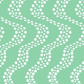 Polka Dot Waves on Jade #8ED2AA (soft sea green)