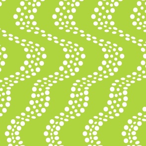 Polka dot Waves on Lime #AED43D (vibrant lime green)