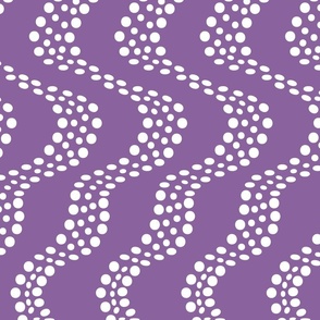 Polka dot waves on Orchid (light purple) #89629D