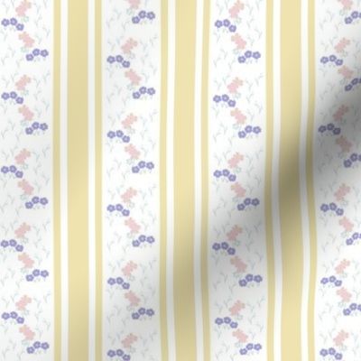 Candy Flowers Ticking Stripe
