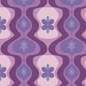 Retro Floral Wave Purple