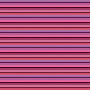 Halloween Bat Silhouettes Pink Retro Stripe Coordinate - Medium Scale