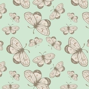 Butterflies Pastel Aqua 5.25in x 5.25in 