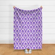 Cosmic Damask Space Violet On White