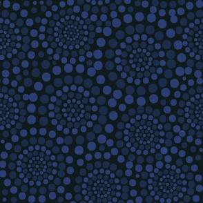Dot Art Circles Monochrome Blue - Medium Scale