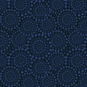 Dot Art Circles Monochrome Blue - Small Scale