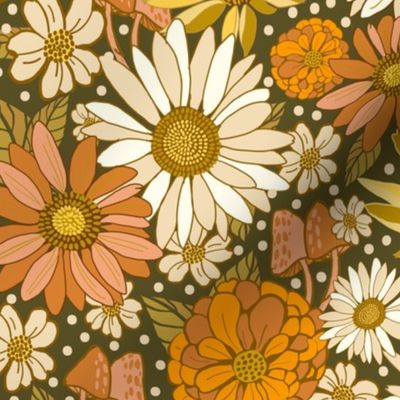 70s Floral large scale