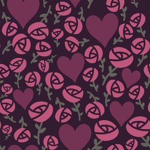 Pink Rose Garden Seamless Pattern - Elegant Romance