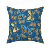 butterfly blue  yellow orange folkart 10.5 inch