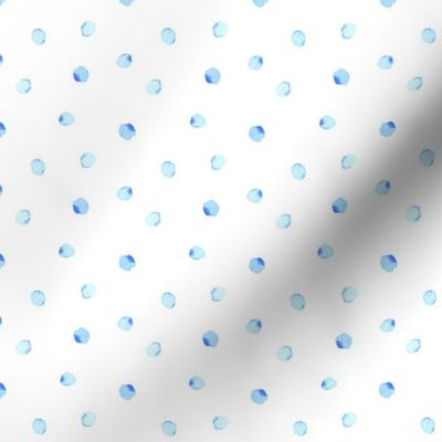 Watercolor Polka Dots- Blue