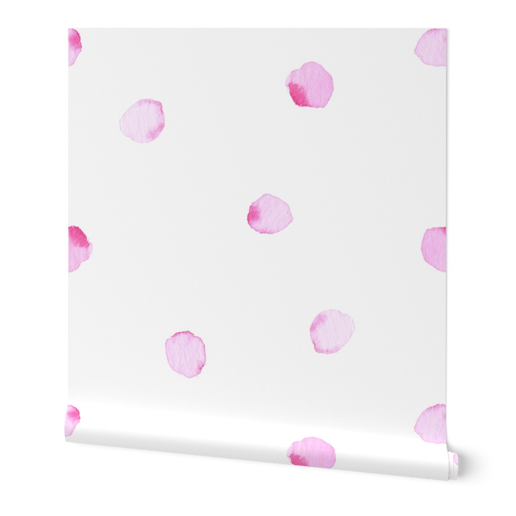 Watercolor Polka Dots- Pink