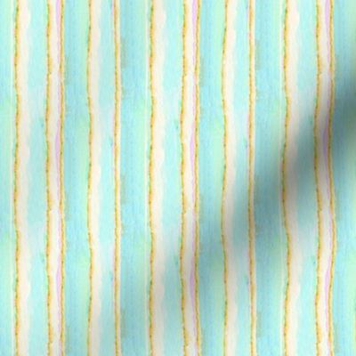 Watercolor Candy Stripes- Aqua