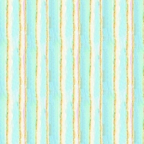 Watercolor Candy Stripes- Aqua