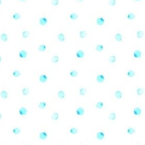 Watercolor Polka Dots- Aqua