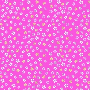 Ditsy daisies fuchsia pink yellow purple Regular Scale by Jac Slade